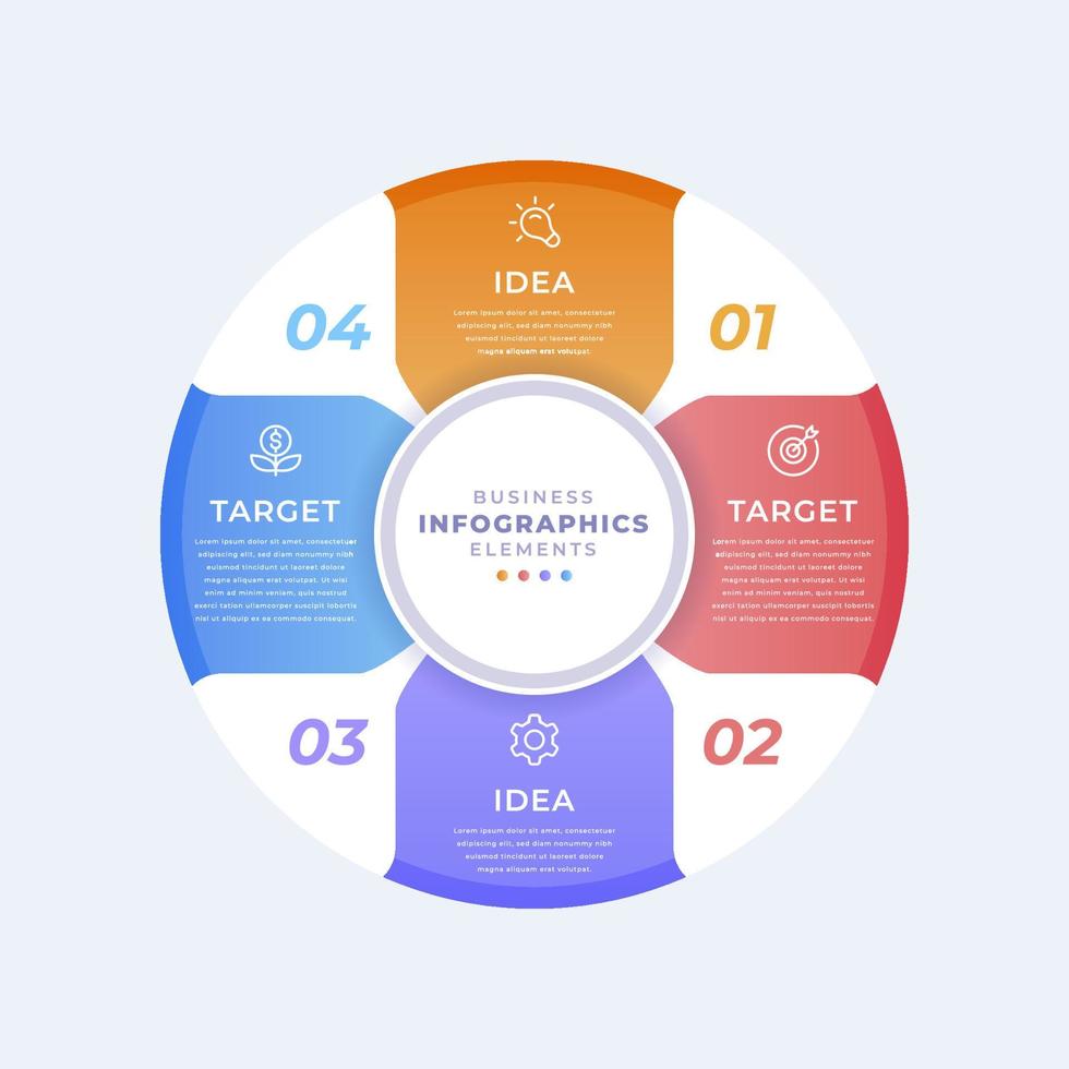 Professional business circular infographic template vector