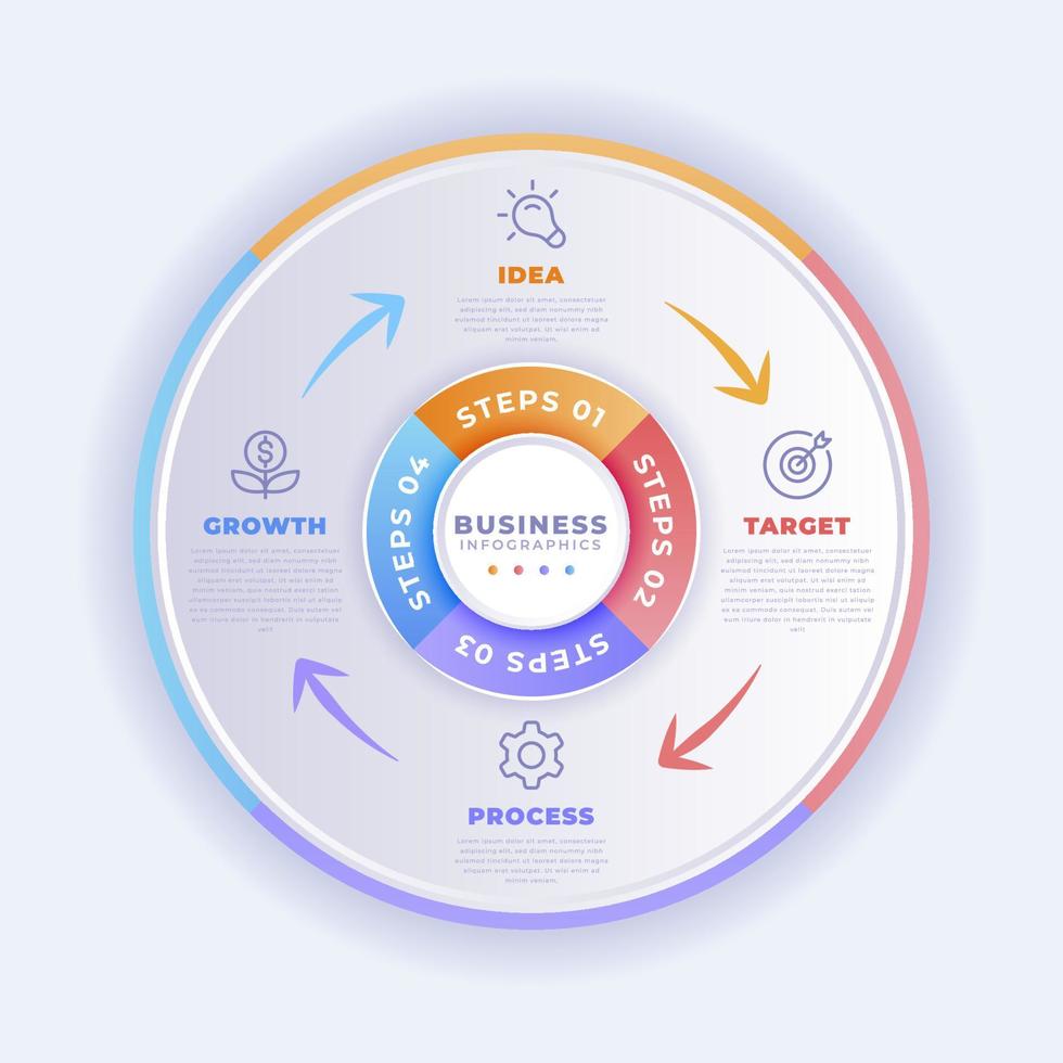 Modern business circular infographic template vector