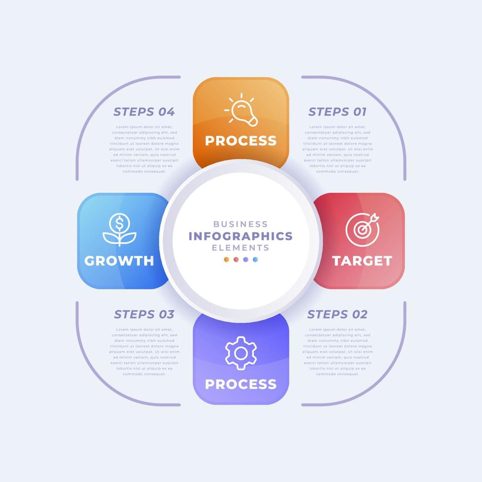 Modern business circular infographic template vector