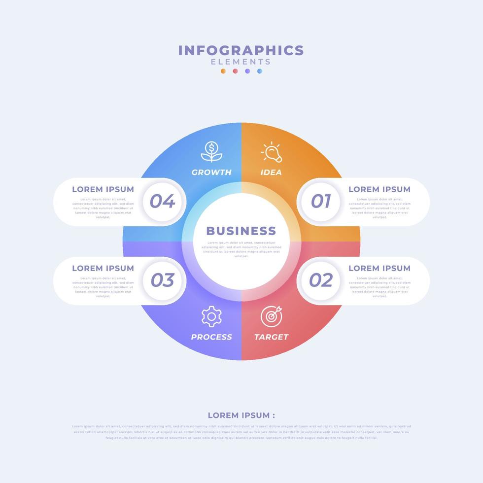 Professional business circular infographic template vector