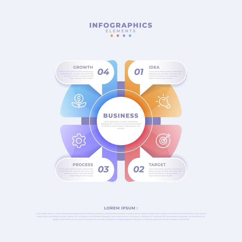 Modern business circular infographic template vector