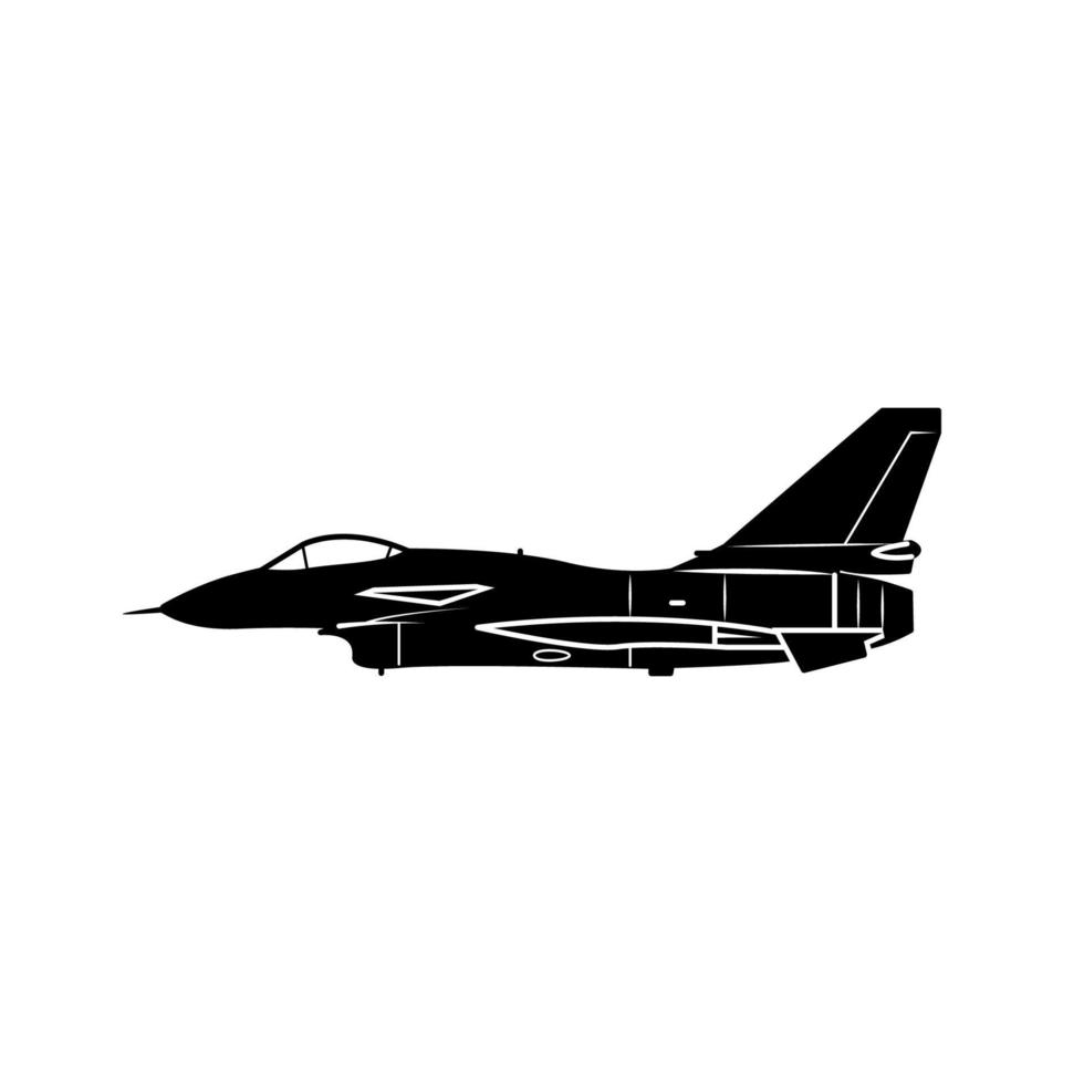 icono de avión militar vector