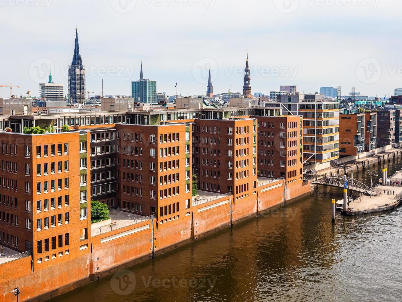 HDR Hamburg skyline view photo