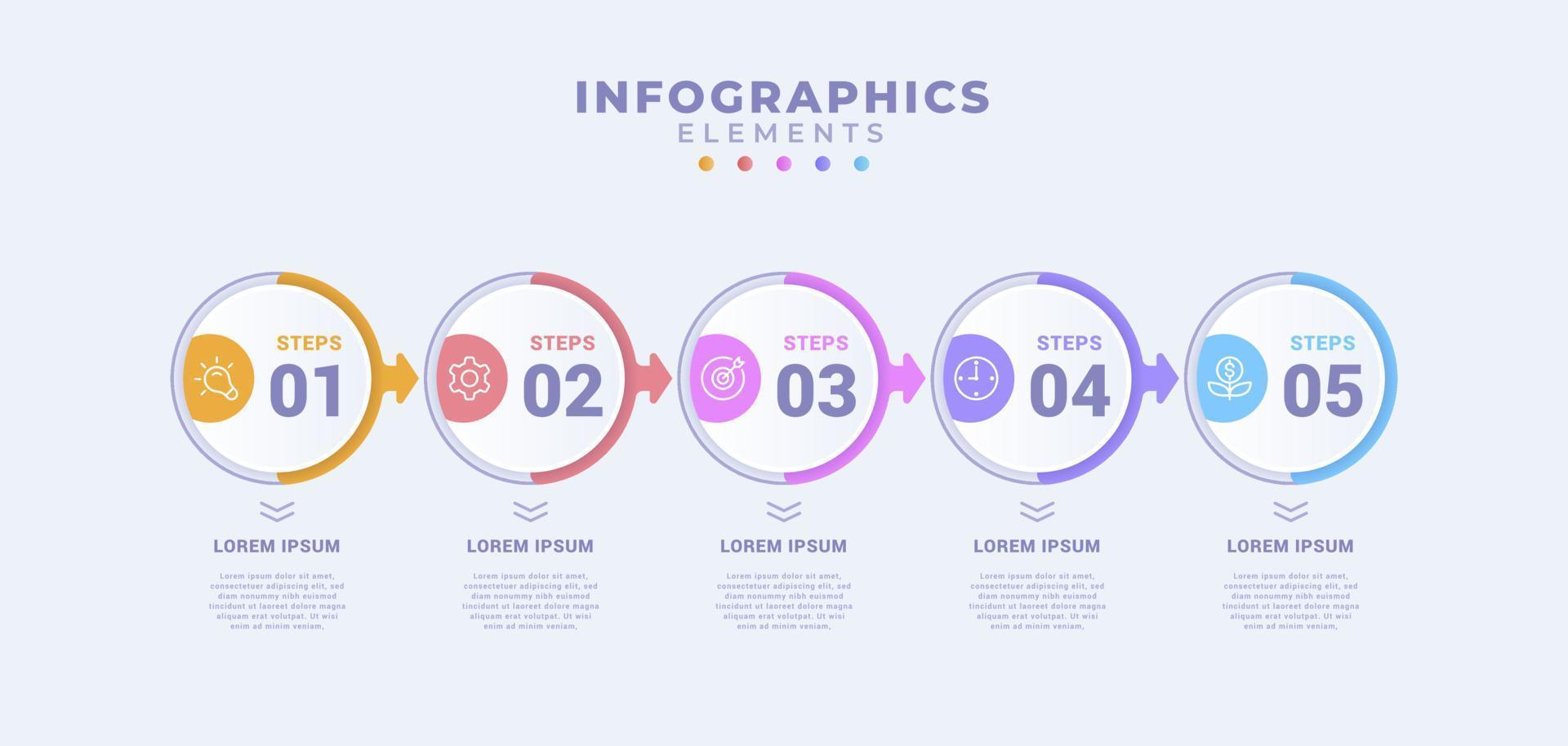 Business infographic template with five options or process vector
