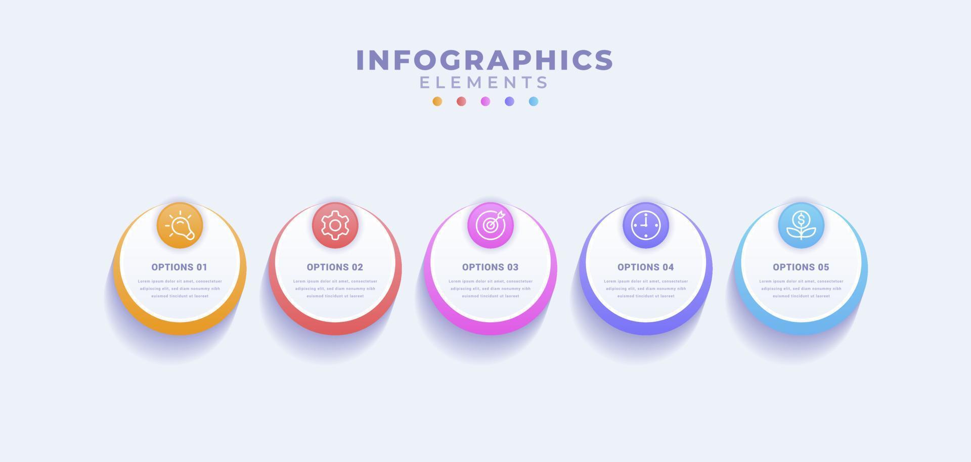 Business infographic template with five options or process vector