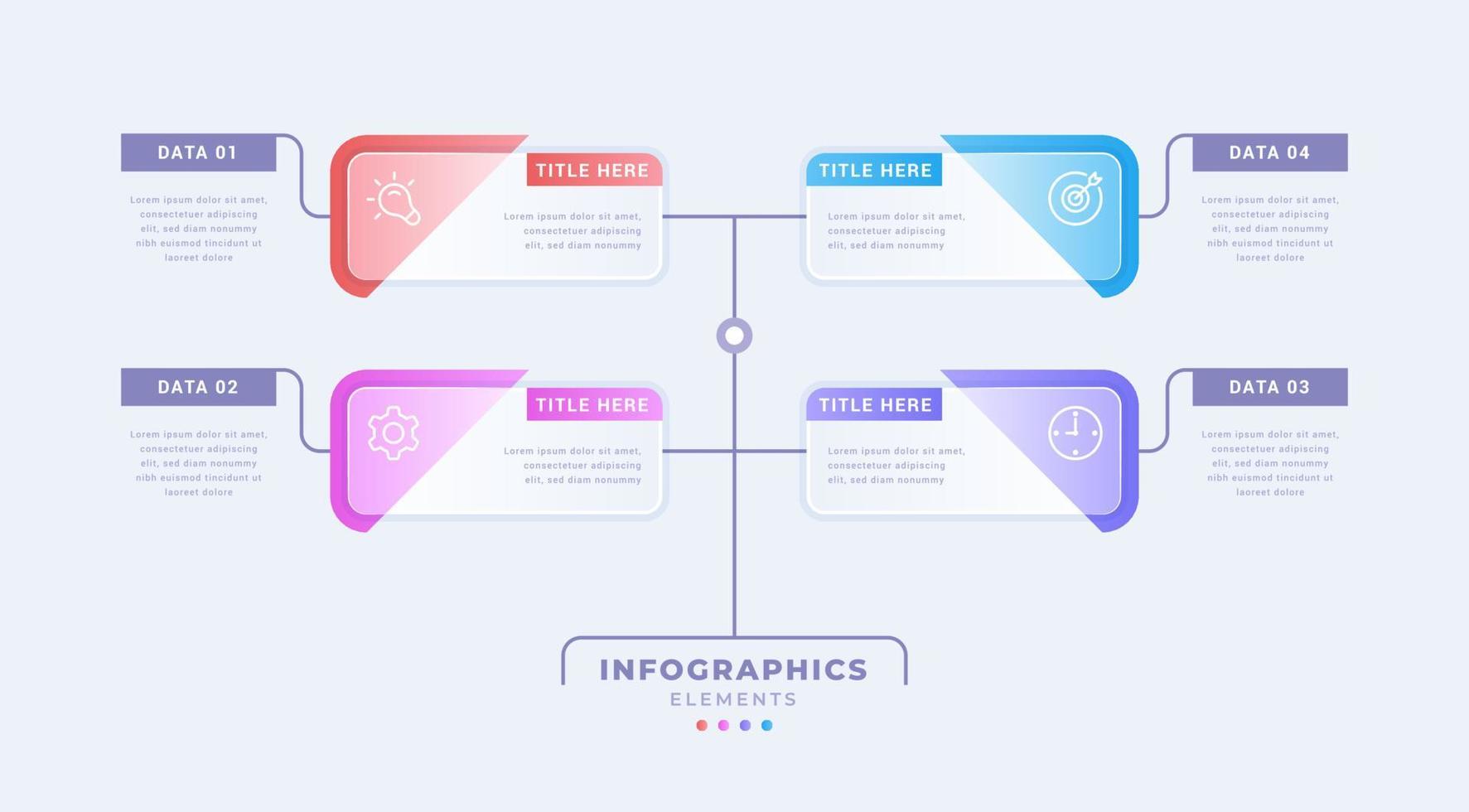 Business infographic template with four options vector
