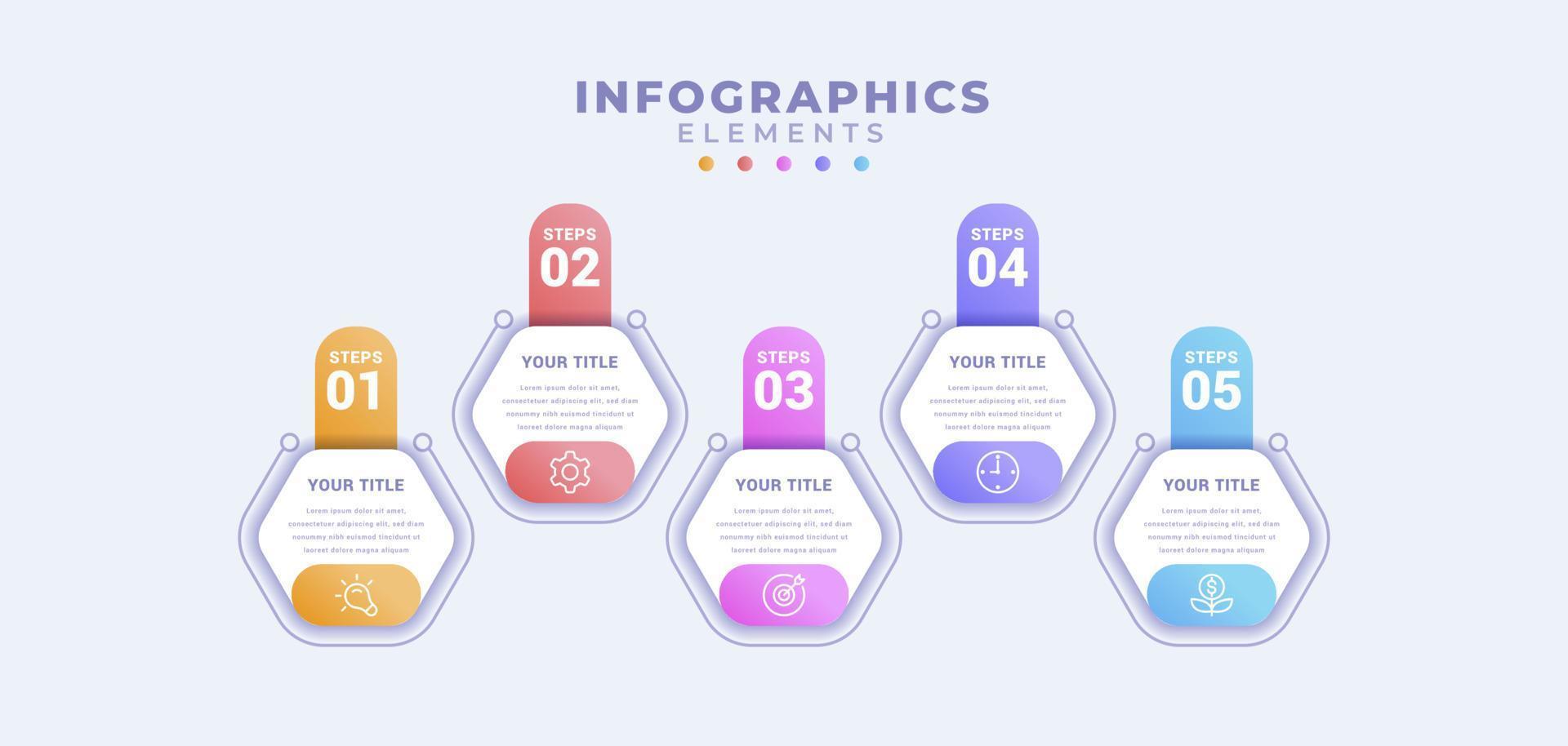 Business infographic template with five options or process vector
