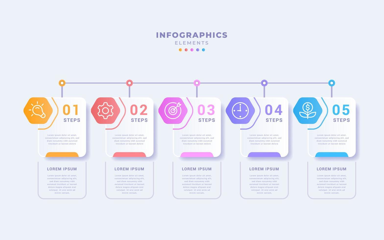 Business infographic template with five steps vector