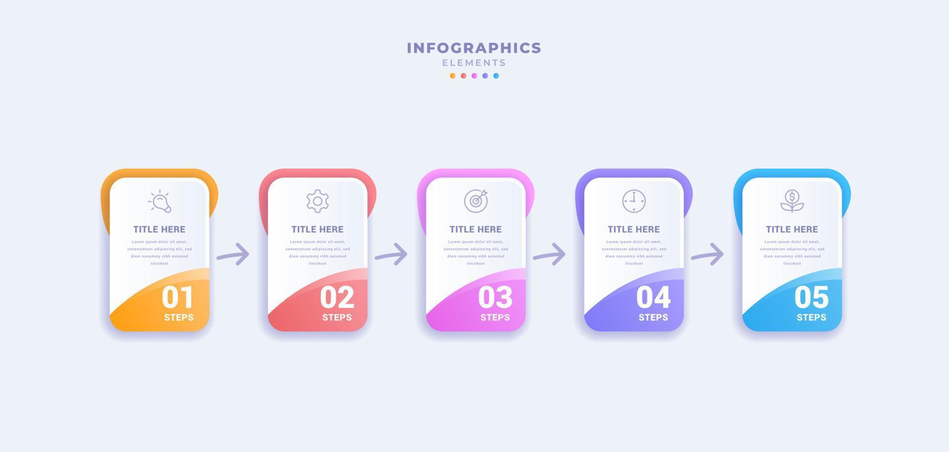 Business infographic template with five steps vector