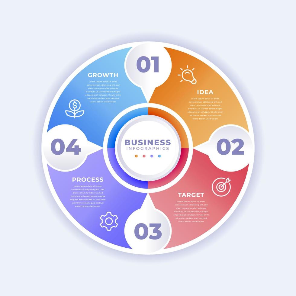 Professional business circular infographic template vector