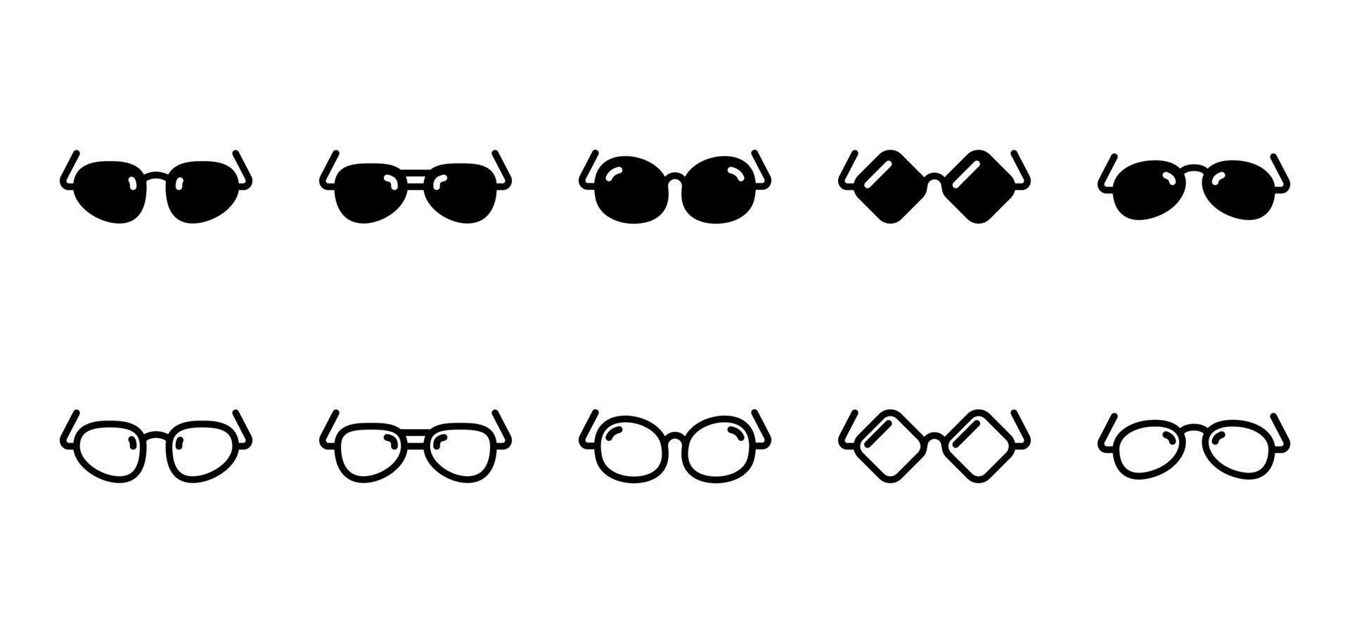 Glasses icon collection isolated on white background. Simple and clean. Vector editable