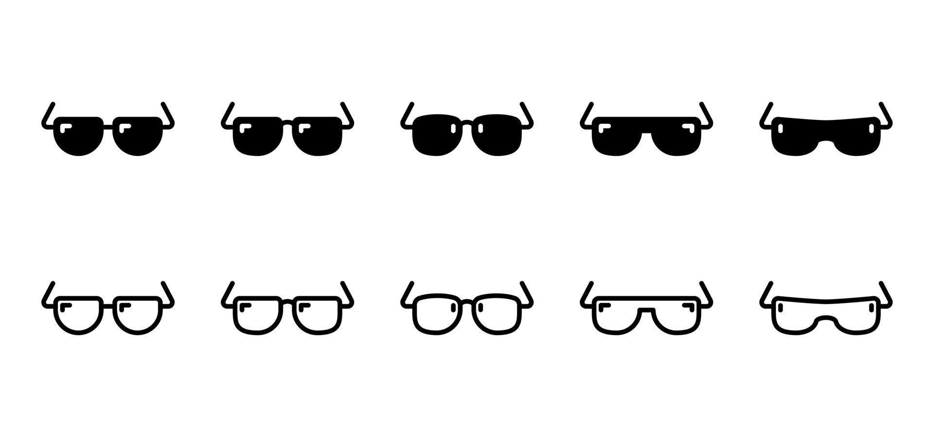 Glasses icon collection isolated on white background. Simple and clean. Vector editable