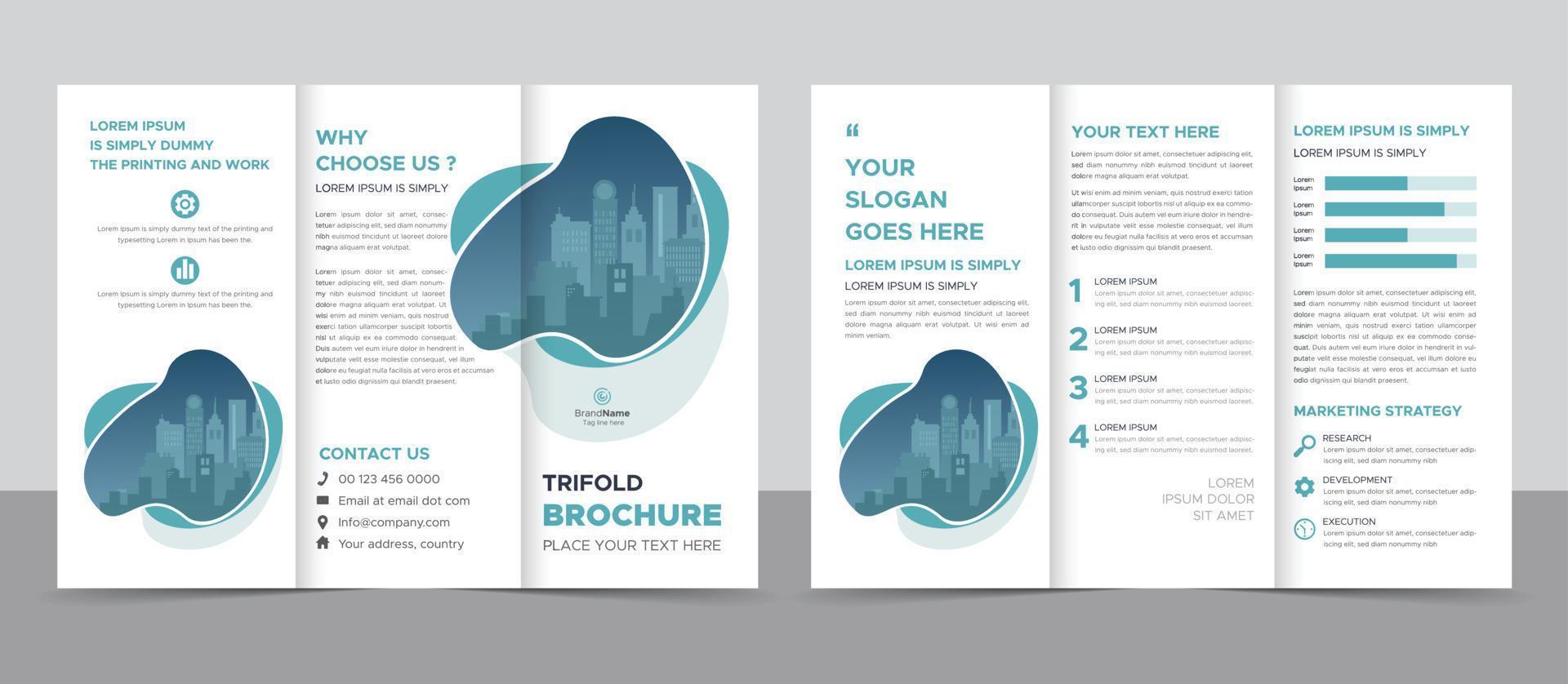 Corporate Modern And Professional Trifold Brochure Template Design vector