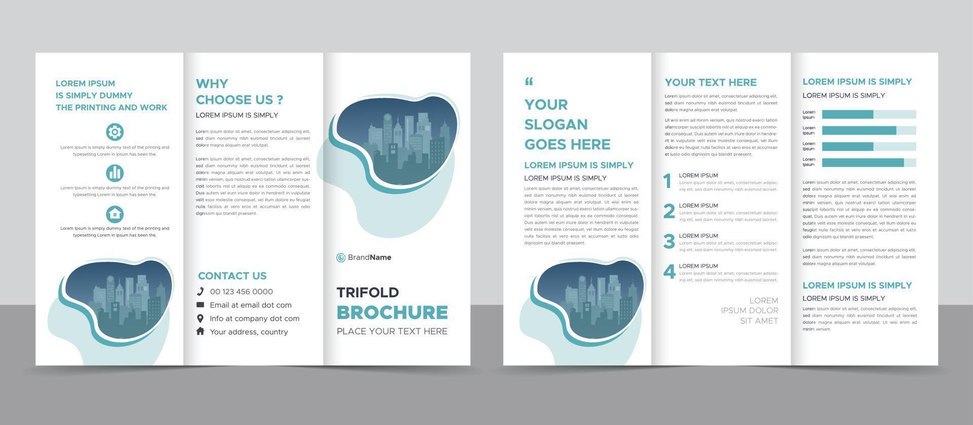 Corporate Modern And Professional Trifold Brochure Template Design vector