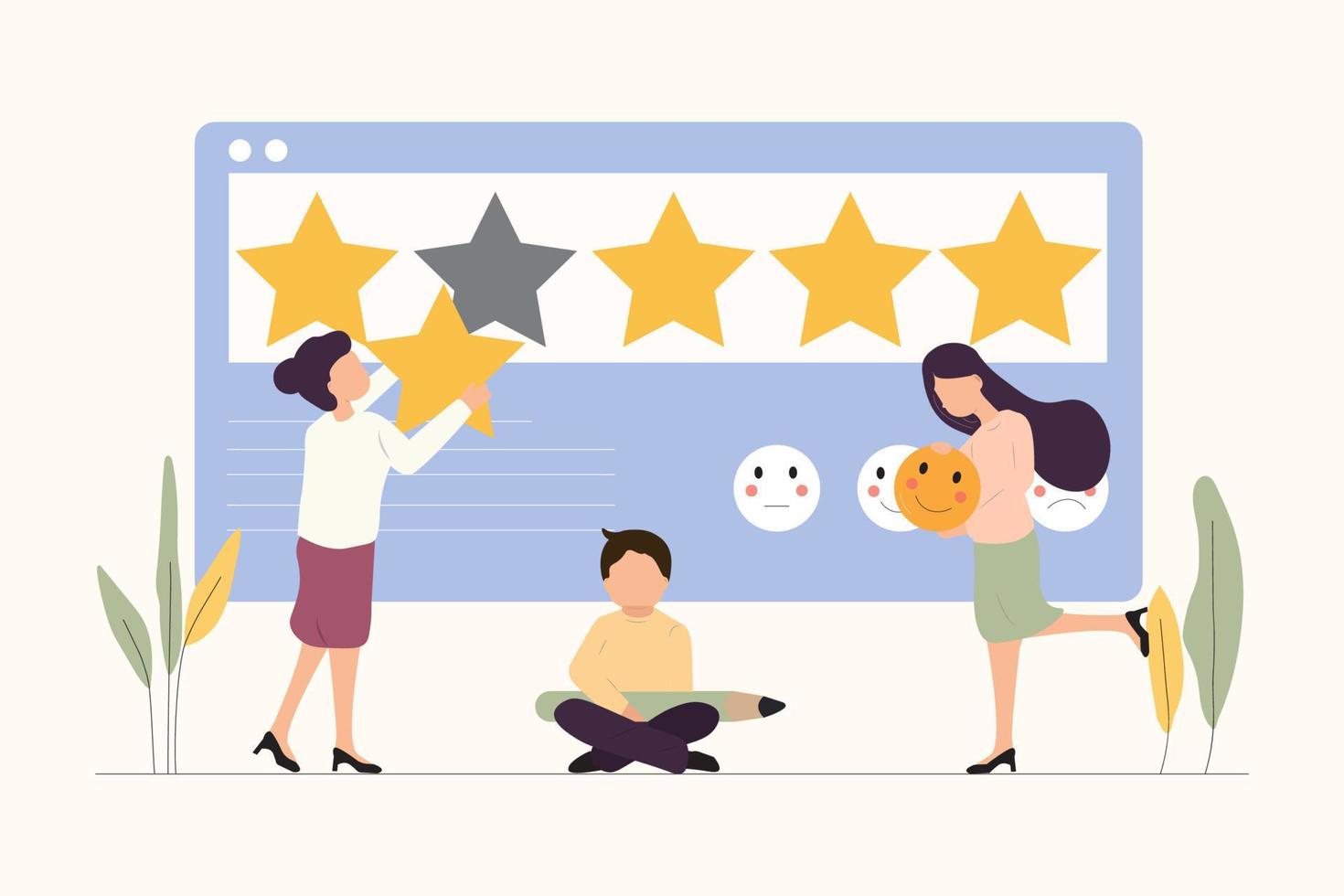 Customer Review Rating - Vector Illustration