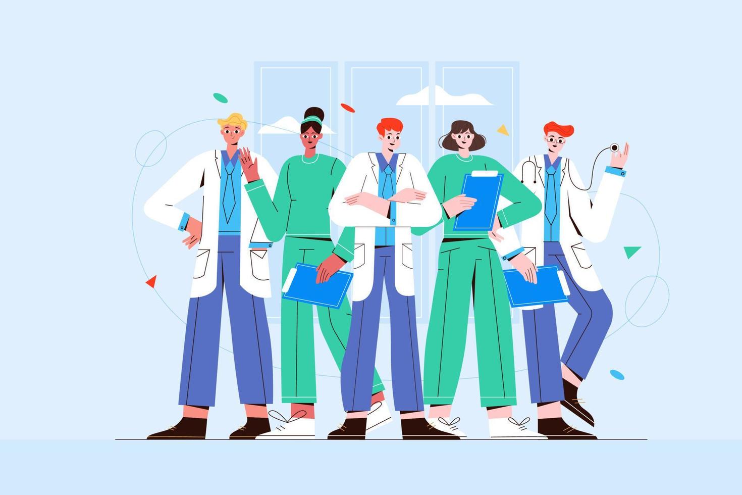 Medical Staff Healthcare Workers - Vector Illustration