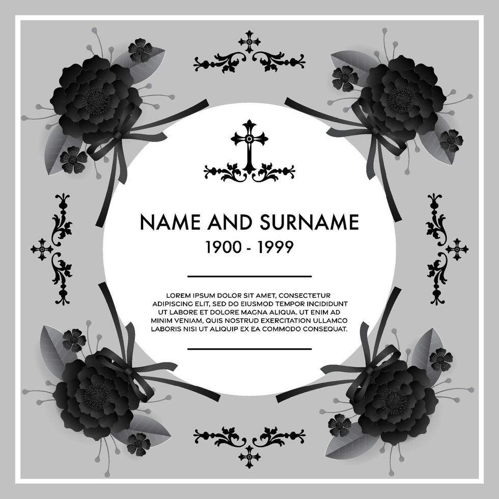 Memorial  Funeral Card Templates vector