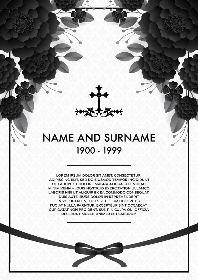 Memorial  Funeral Card Templates vector