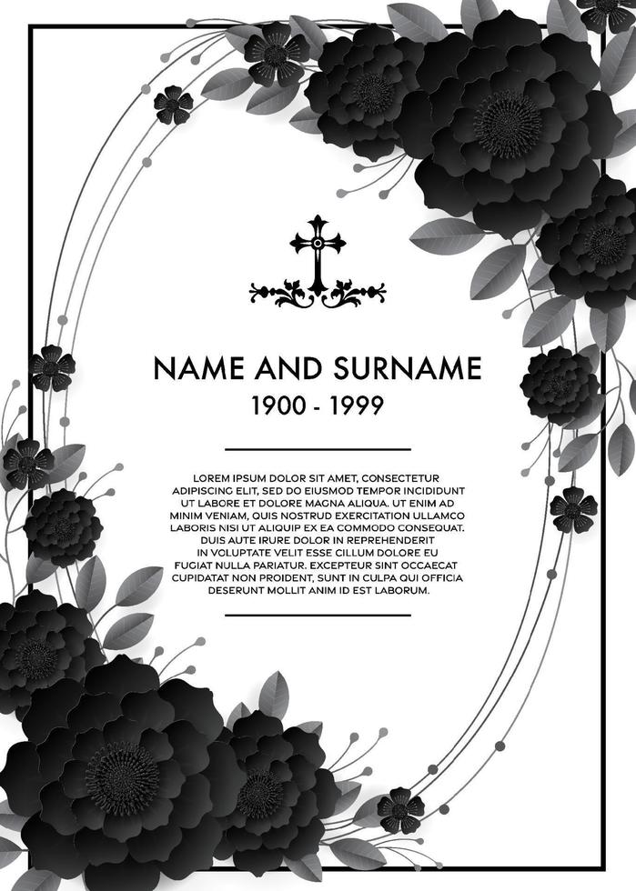 Memorial  Funeral Card Templates vector