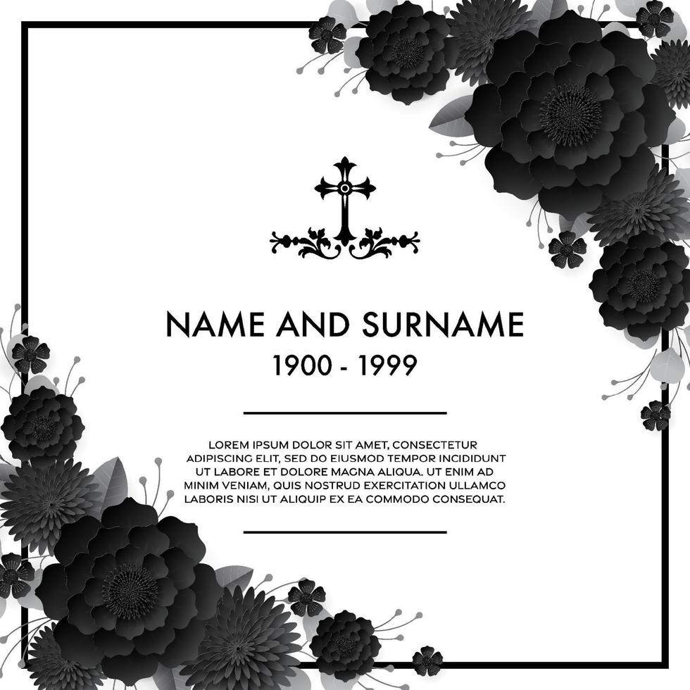 Memorial  Funeral Card Templates vector