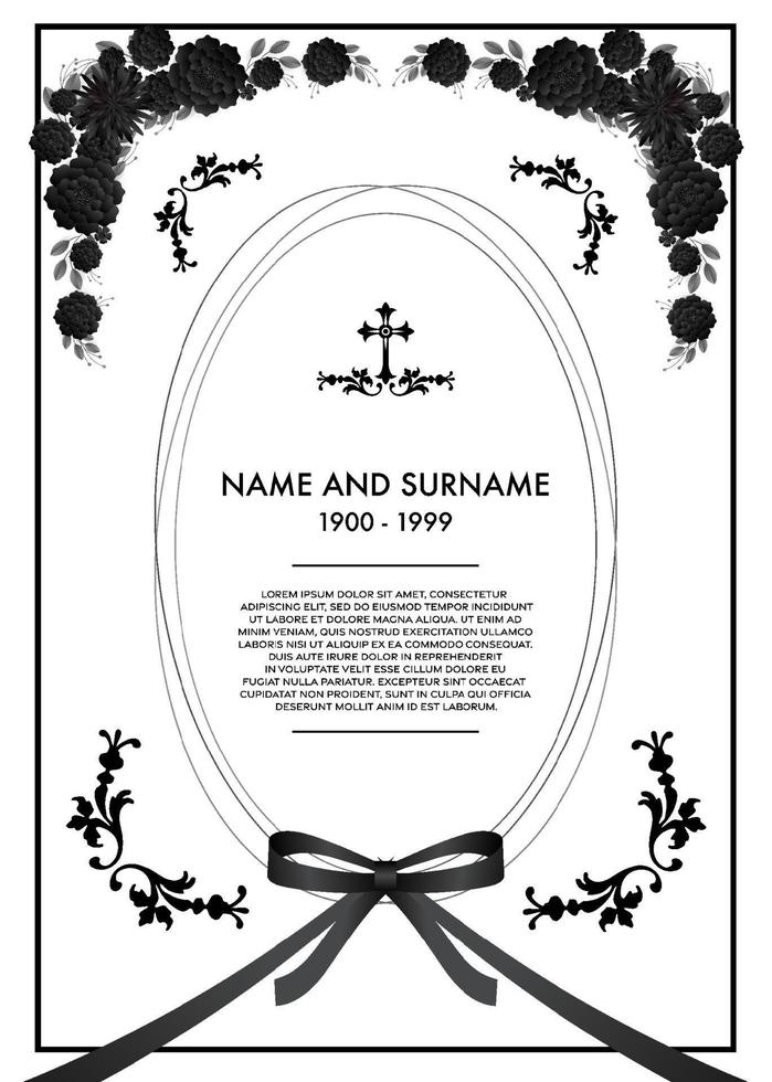 Memorial  Funeral Card Templates vector