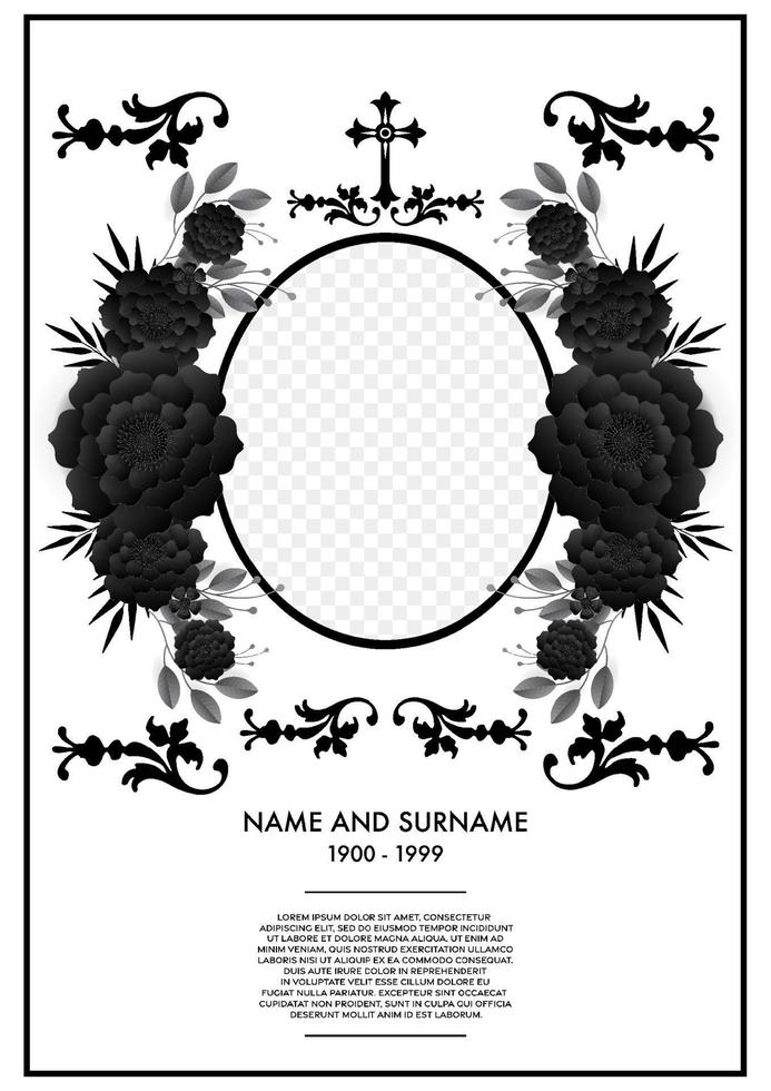 Memorial  Funeral Card Templates vector