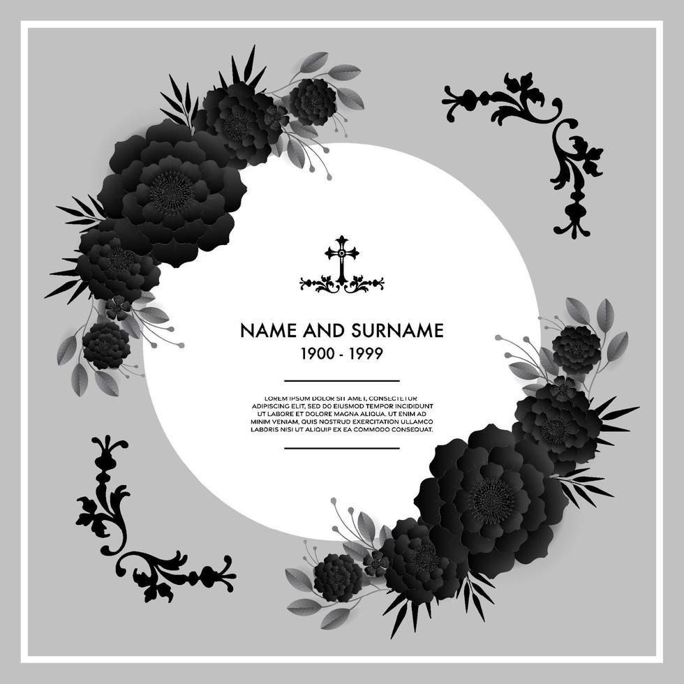 Memorial  Funeral Card Templates vector