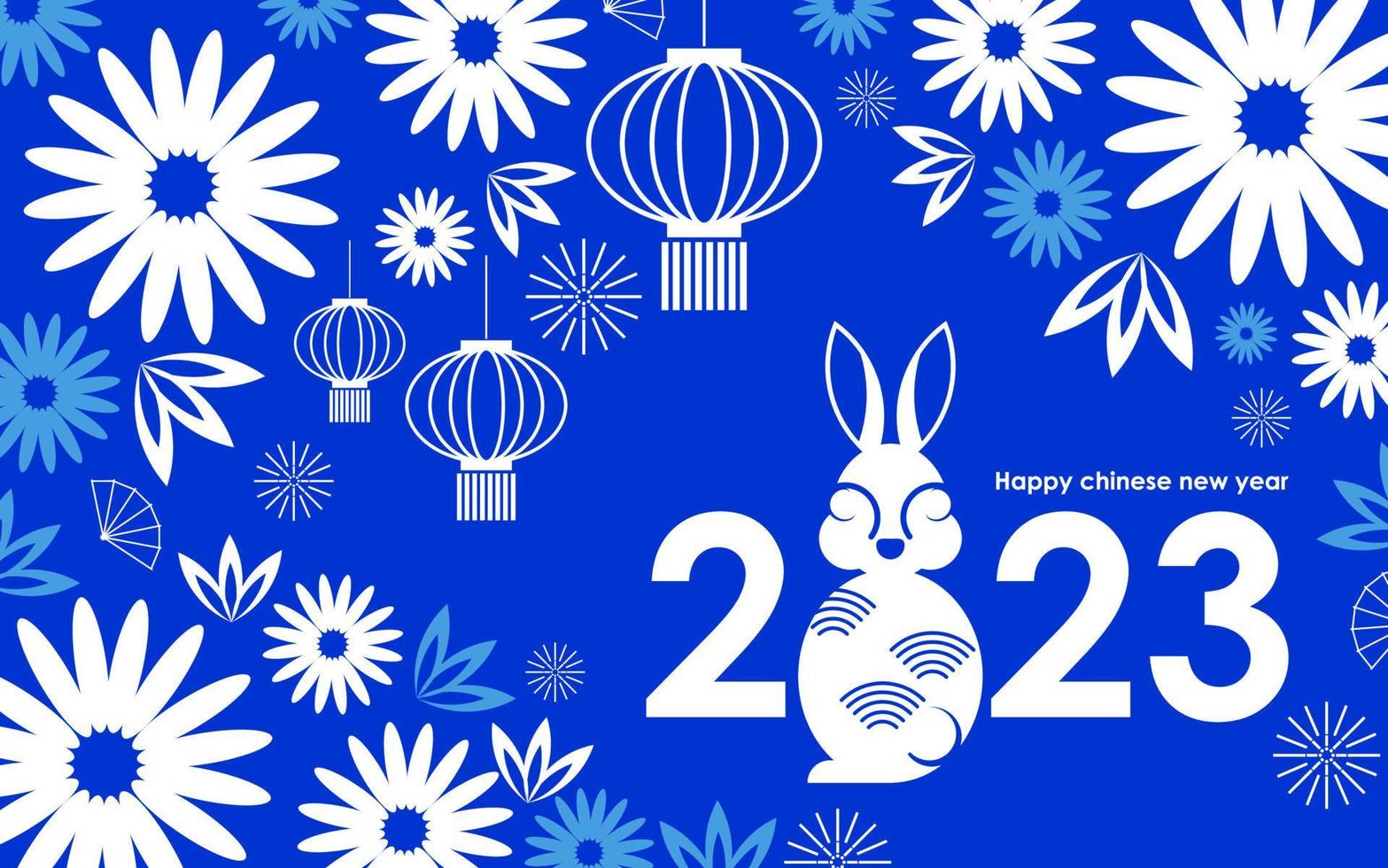 Happy chinese new year 2023 year of the rabbit vector