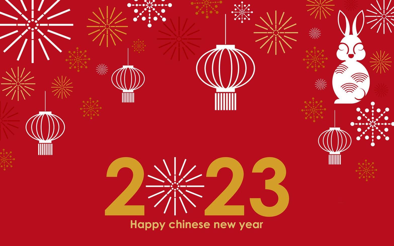 Happy chinese new year 2023 year of the rabbit vector