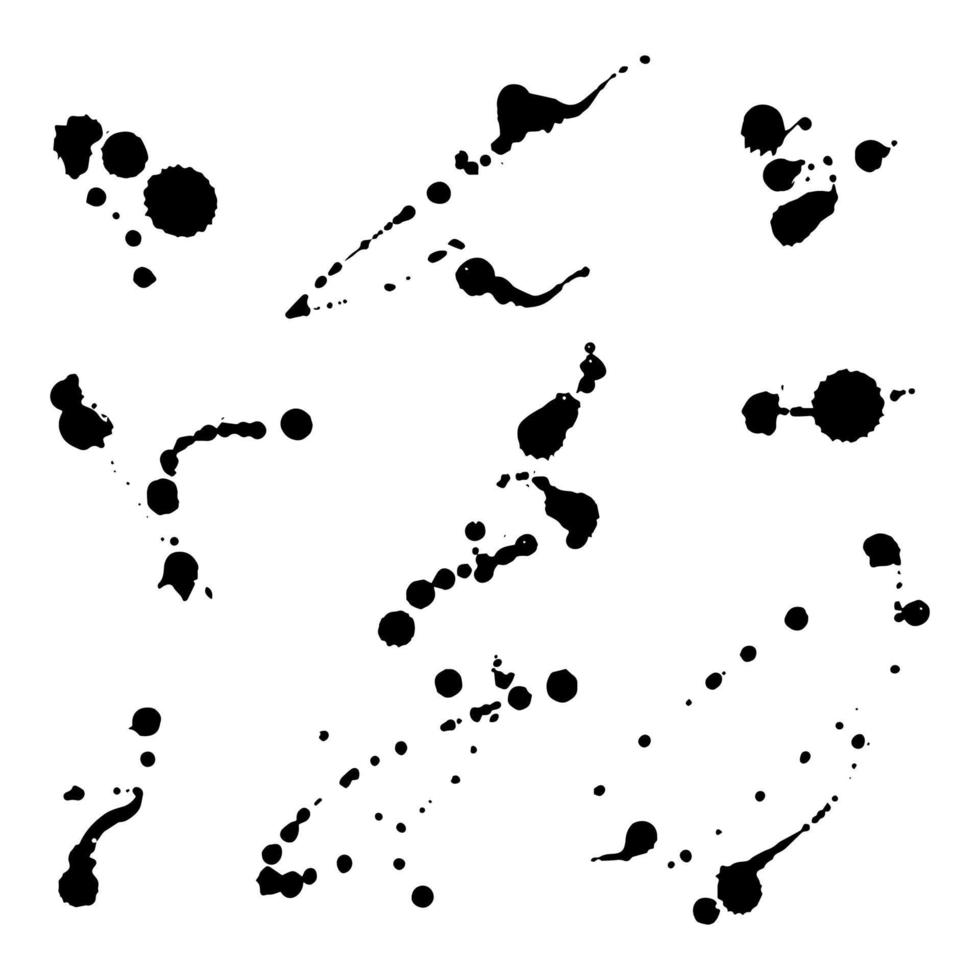 Set of Vector ink blots. Grunge design element