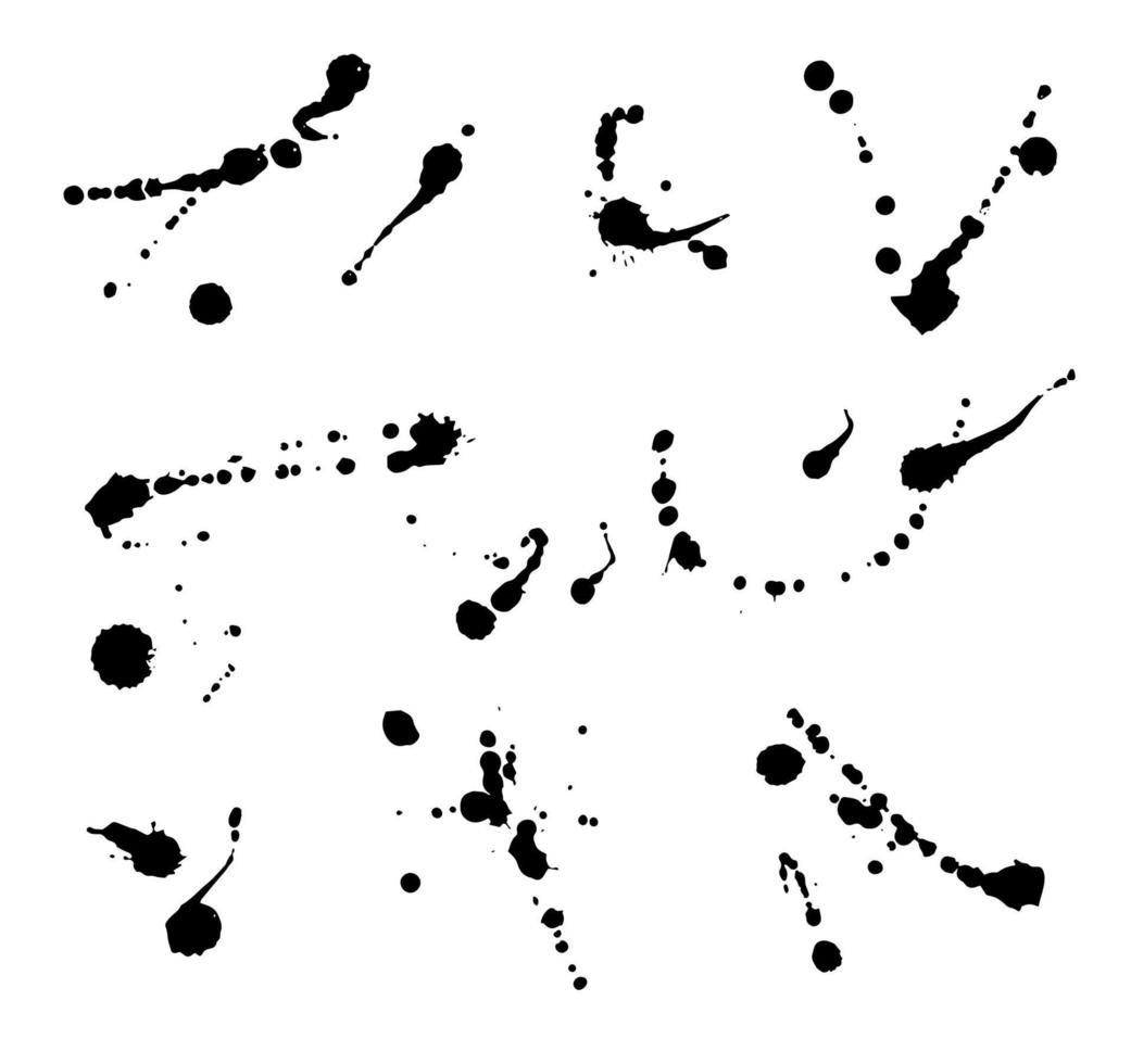 Set of Vector ink blots. Grunge design element