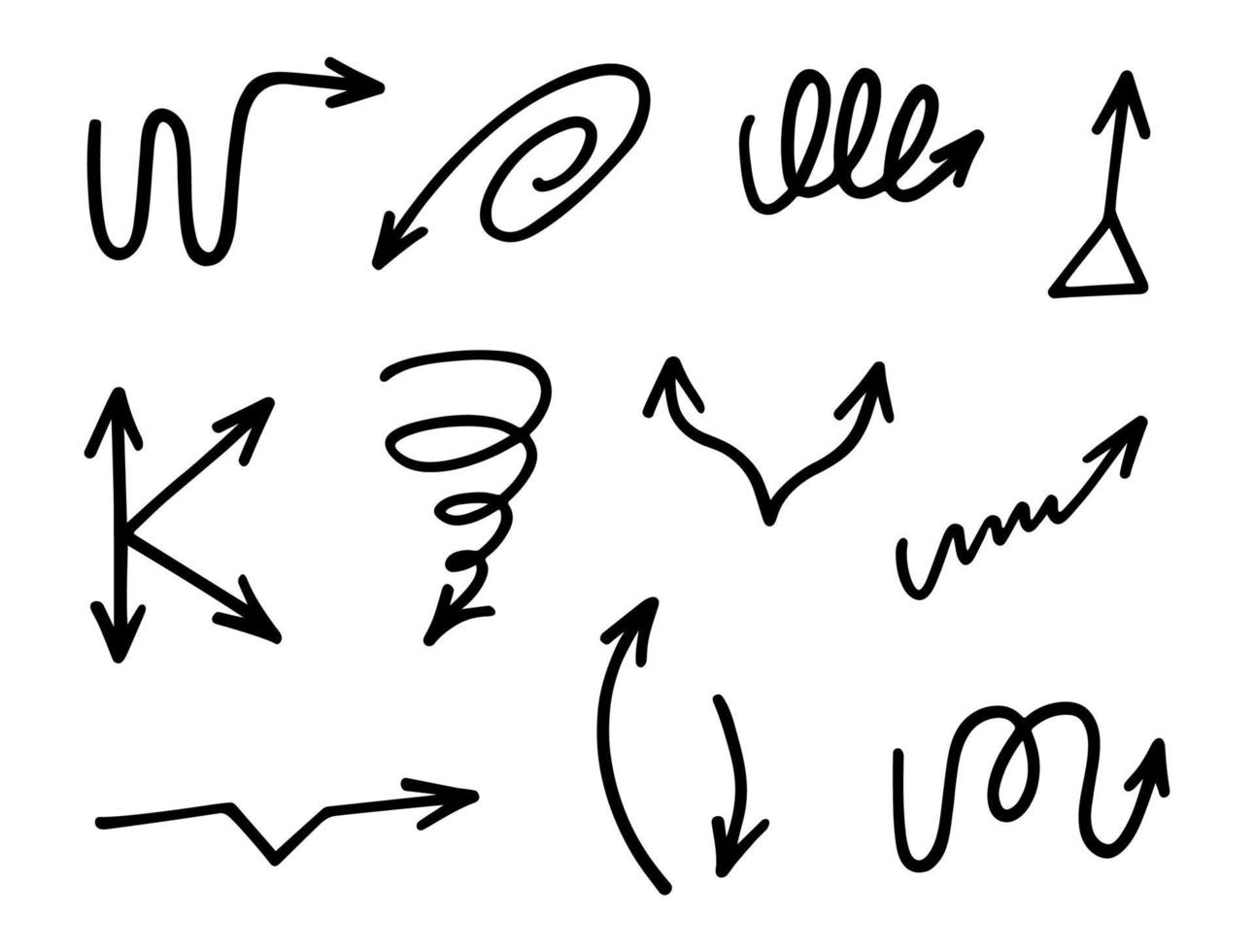Vector set of hand drawn arrows, elements for presentation