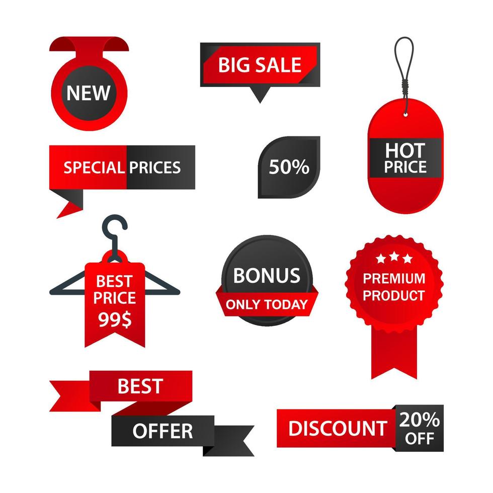 Vector stickers, price tag, banner, label. Coupon sale, offers and promotions vector template. Shop price tag, retail, commerce, business