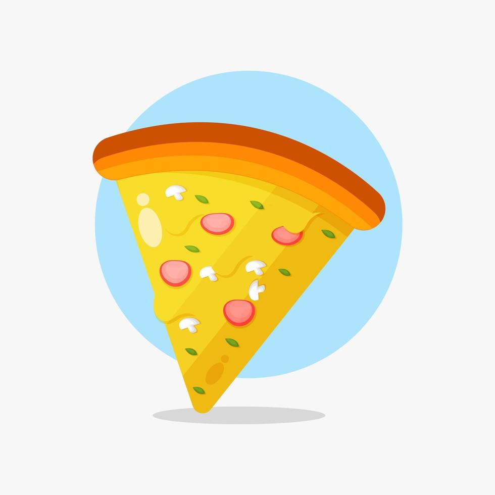 diseño de icono de dibujos animados de rebanada de pizza vector