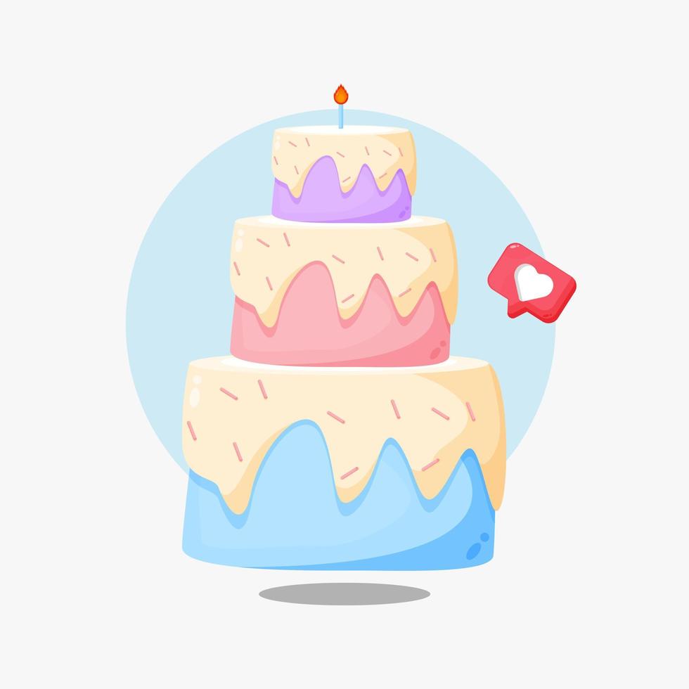diseño de dibujos animados de icono de pastel de cumpleaños 7341361 Vector  en Vecteezy