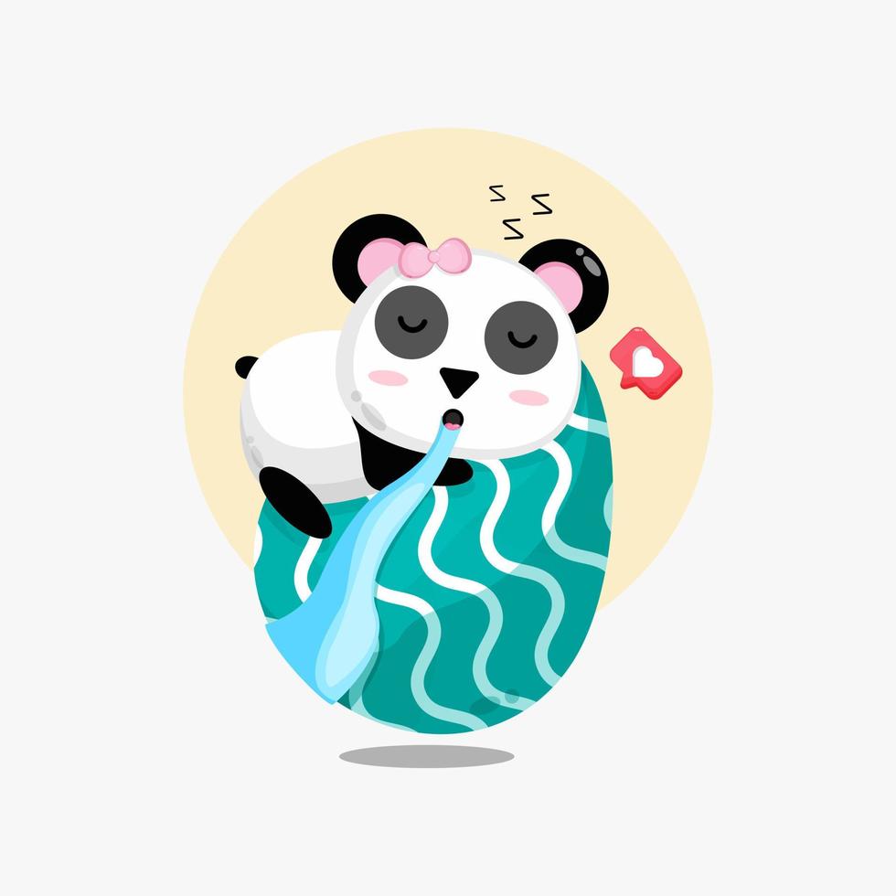 Cute panda hold an easter egg vector