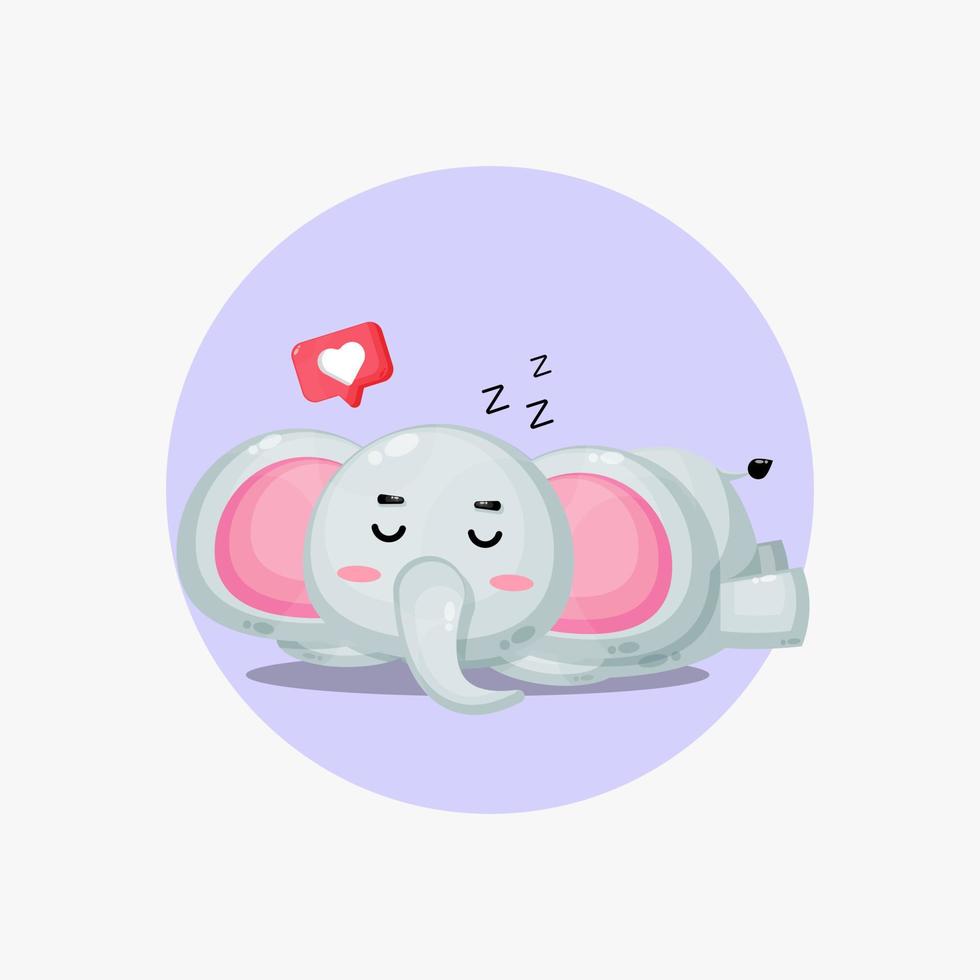 Illustration of cute elephant sleeping vector