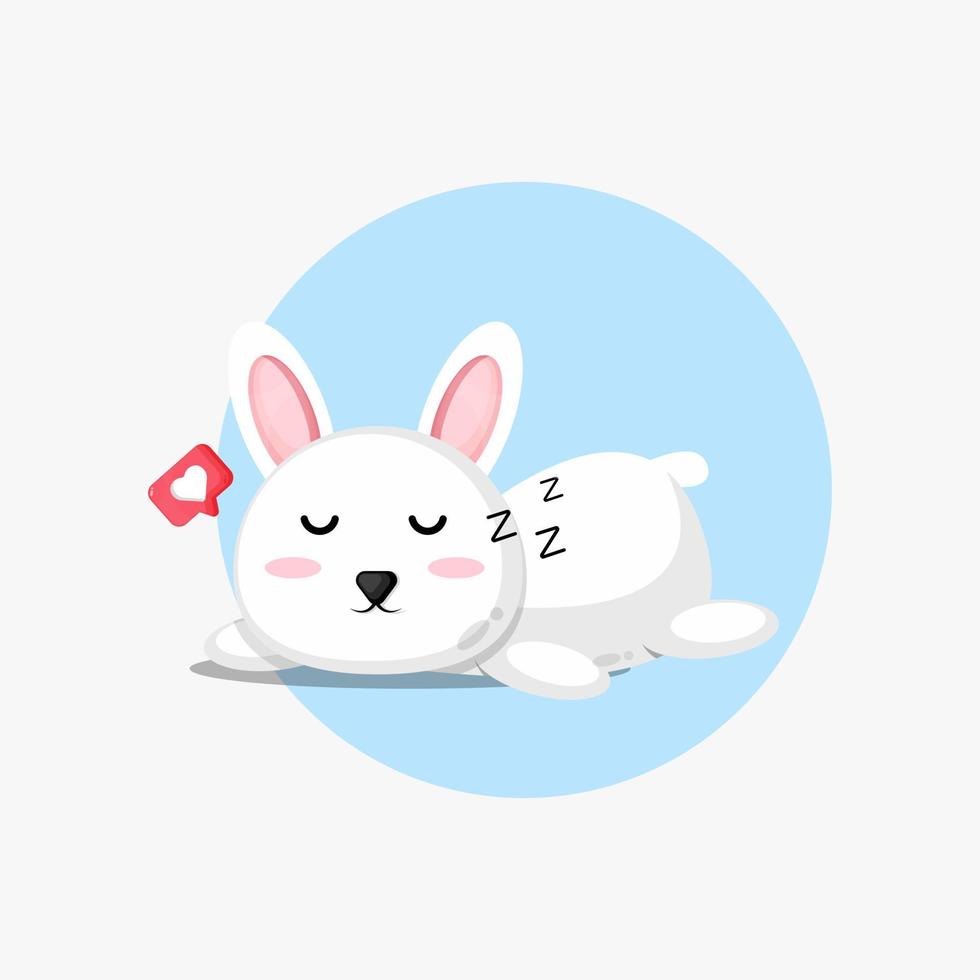Illustration of cute rabbit sleeping vector