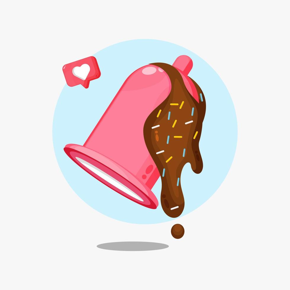 Condom covered with chocolate cream icon vector