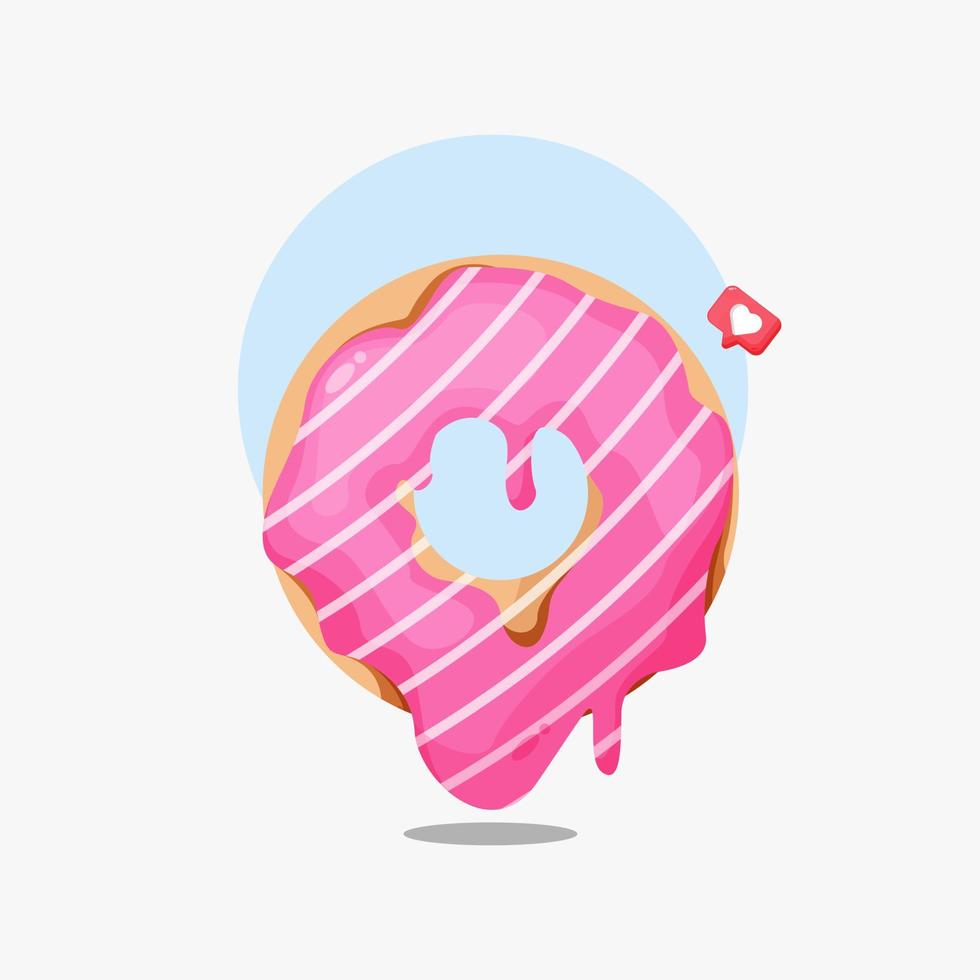 Doughnut melted cartoon icon illustration vector