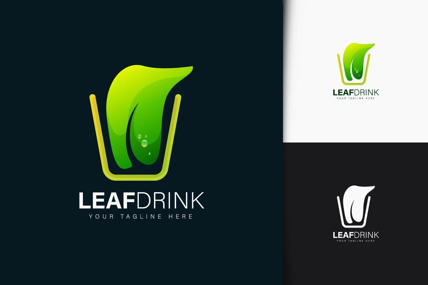 Leaf drink logo design vector