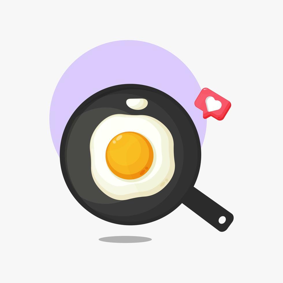 Fried egg on a frying pan icon design vector