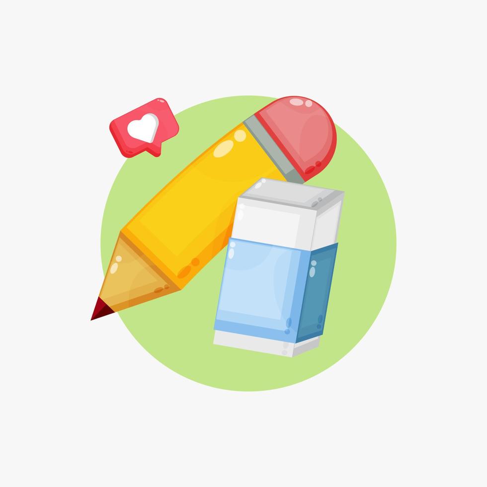 Pencil with eraser icon design vector