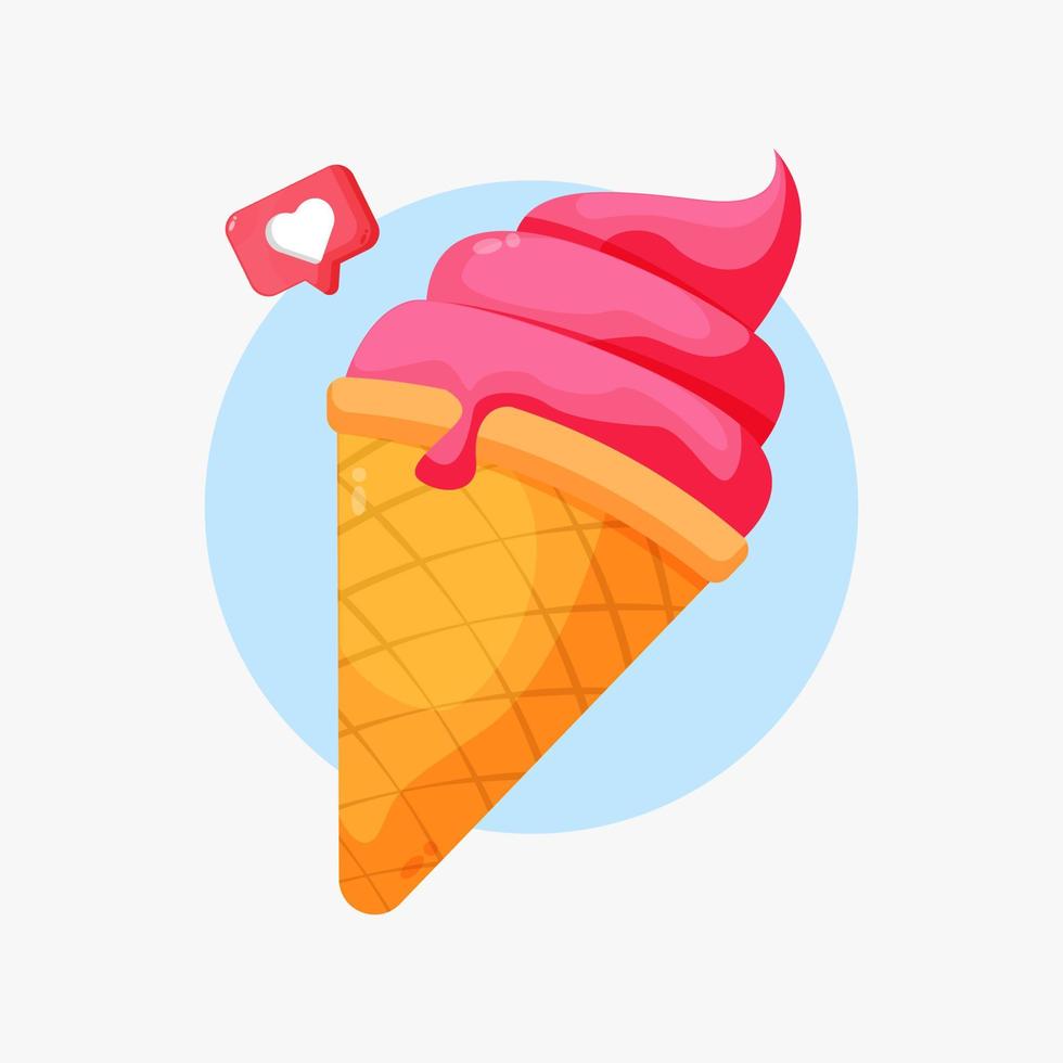 Ice cream cone cartoon icon design vector