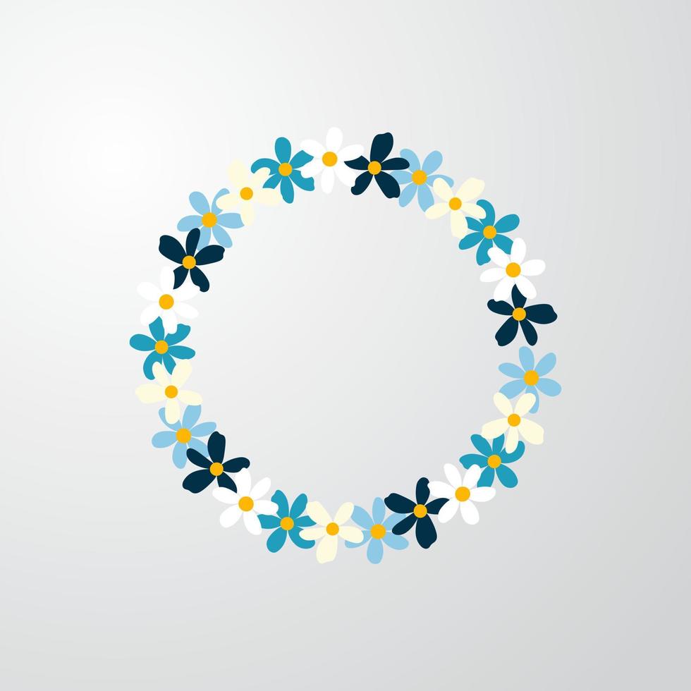 flower frame circle vector