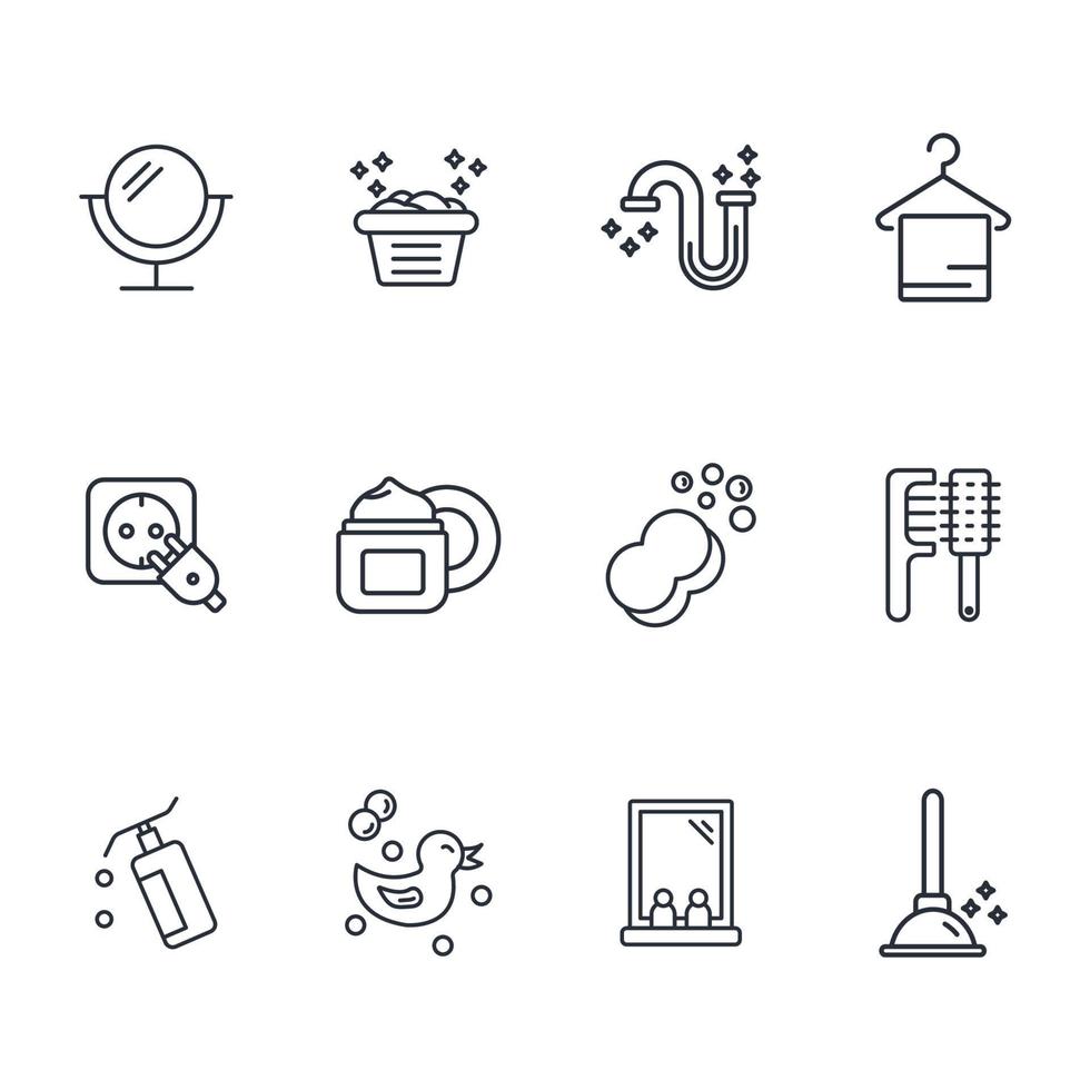 bathroom icons set . bathroom pack symbol vector elements for infographic web