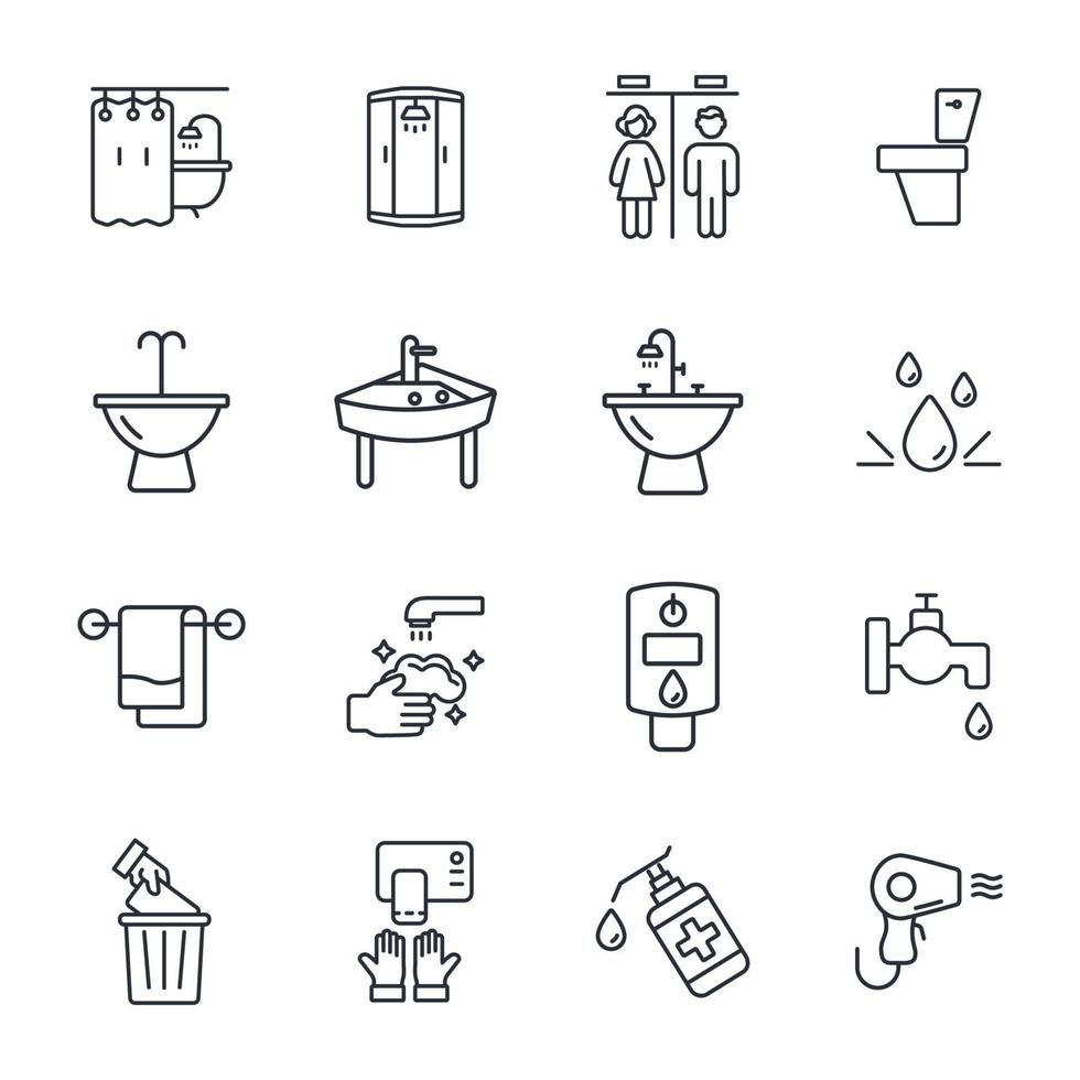 bathroom icons set . bathroom pack symbol vector elements for infographic web