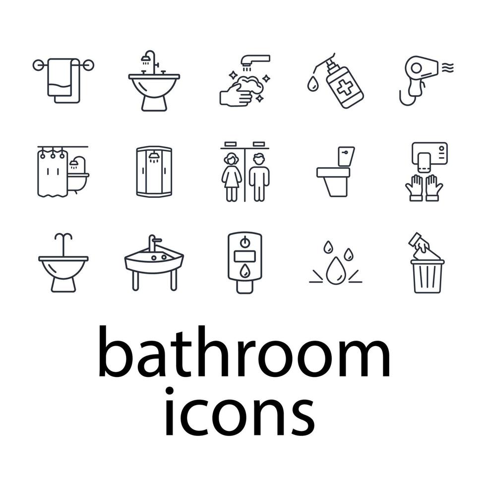 bathroom icons set . bathroom pack symbol vector elements for infographic web