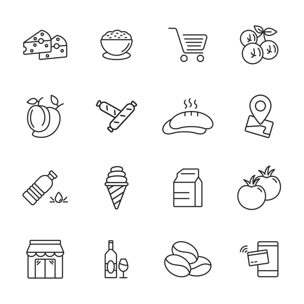 grocery icons set . grocery pack symbol vector elements for infographic web