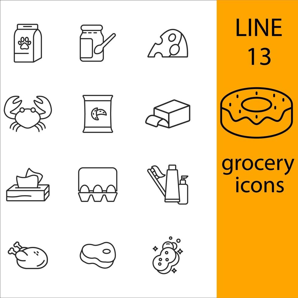 grocery icons set . grocery pack symbol vector elements for infographic web